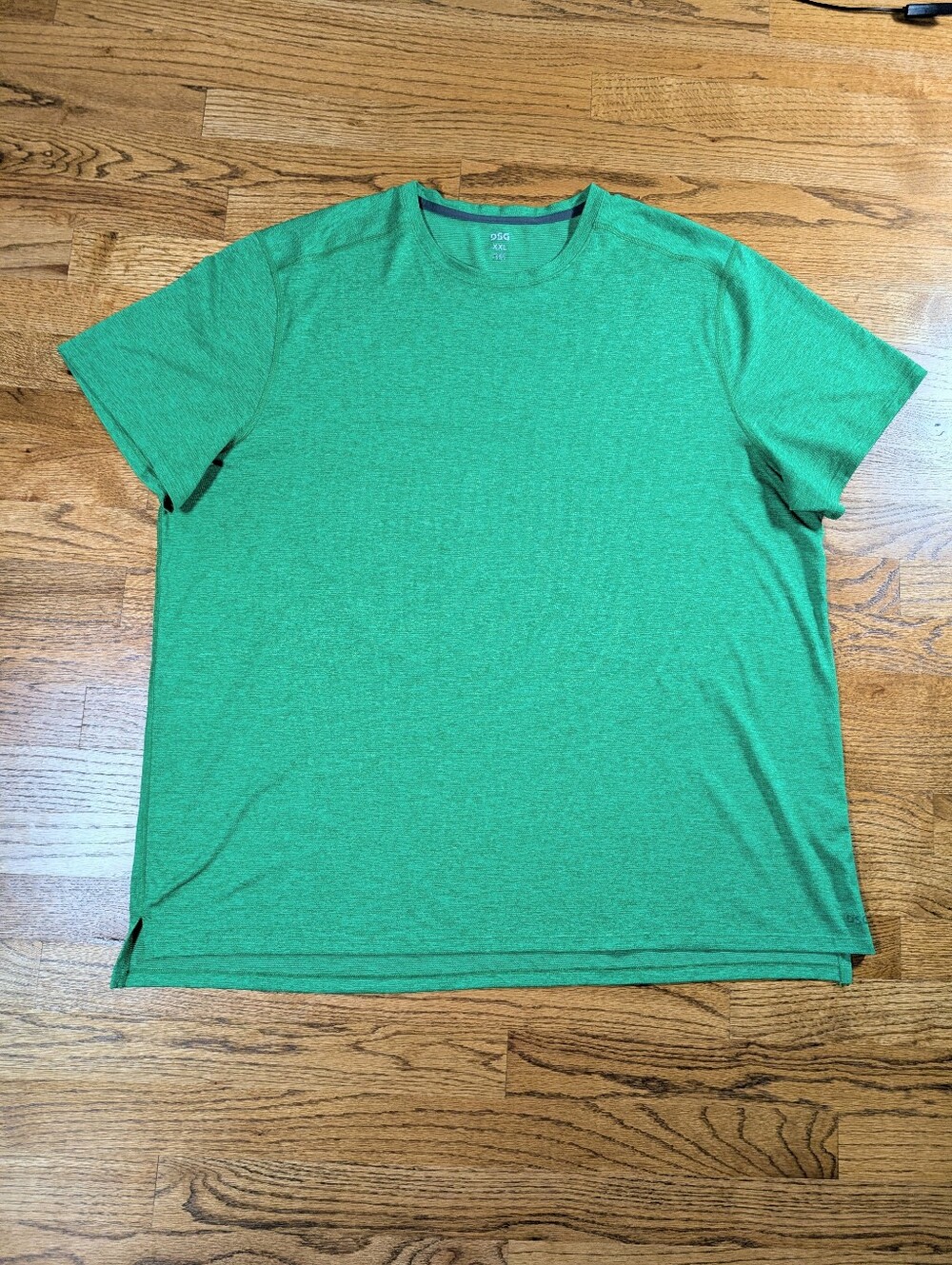 DSG Men's Athletic Tee Heathered Emerald Green Activewear Performance Size XXL